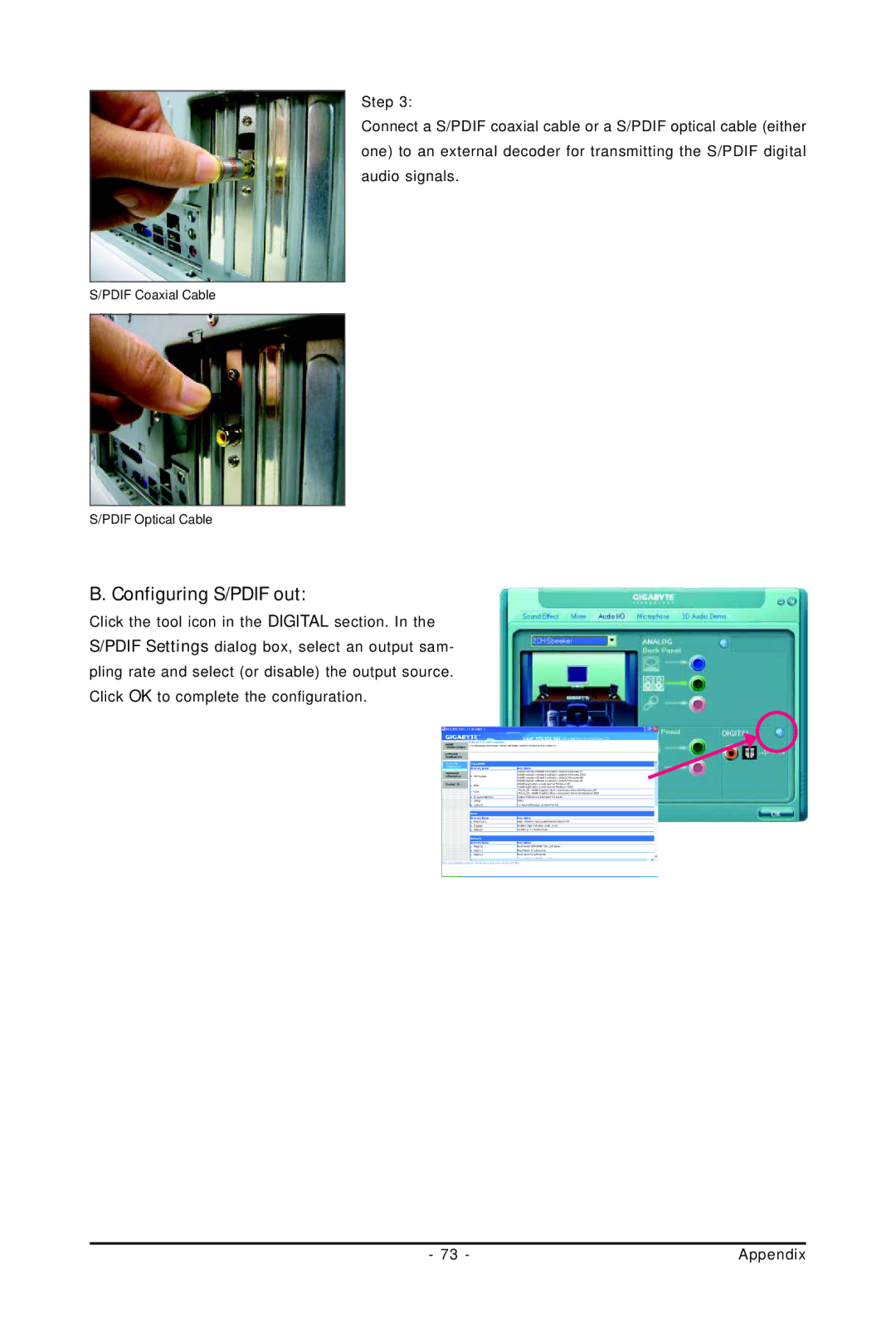 Intel 4112, 4127 user manual Configuring S/PDIF out 