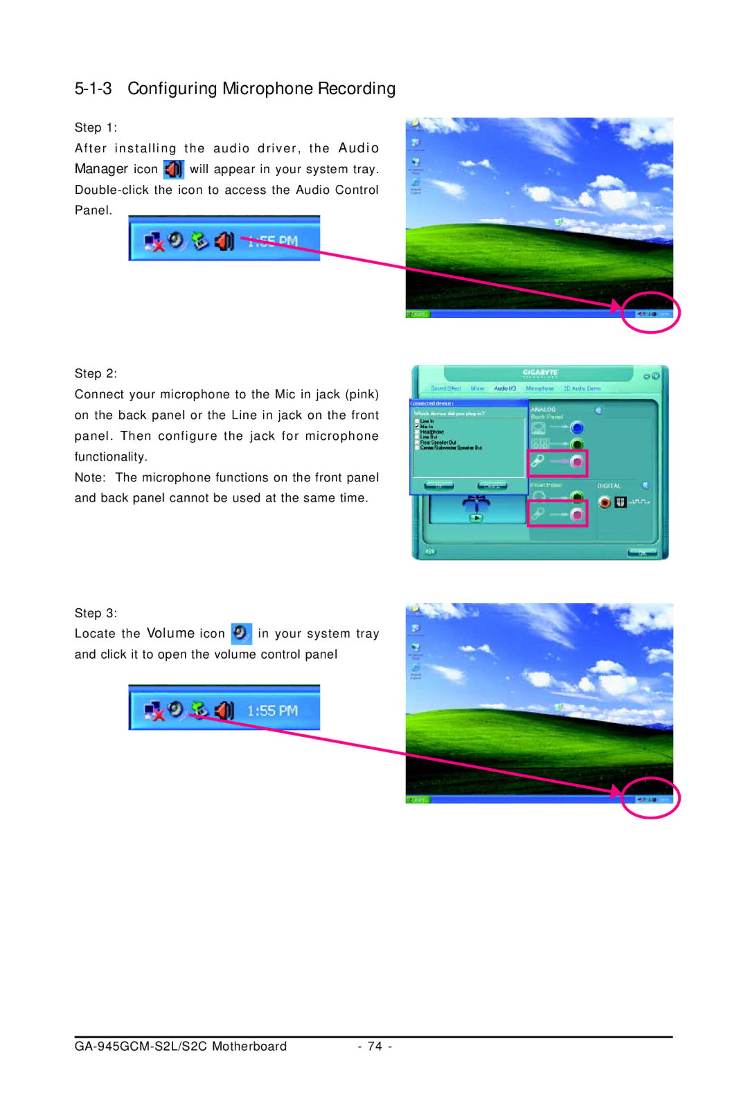 Intel 4127, 4112 user manual Configuring Microphone Recording 