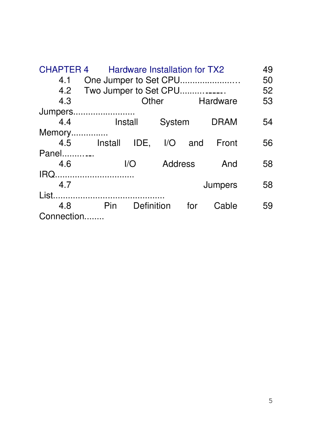 Intel 430TX user manual Hardware Installation for TX2 