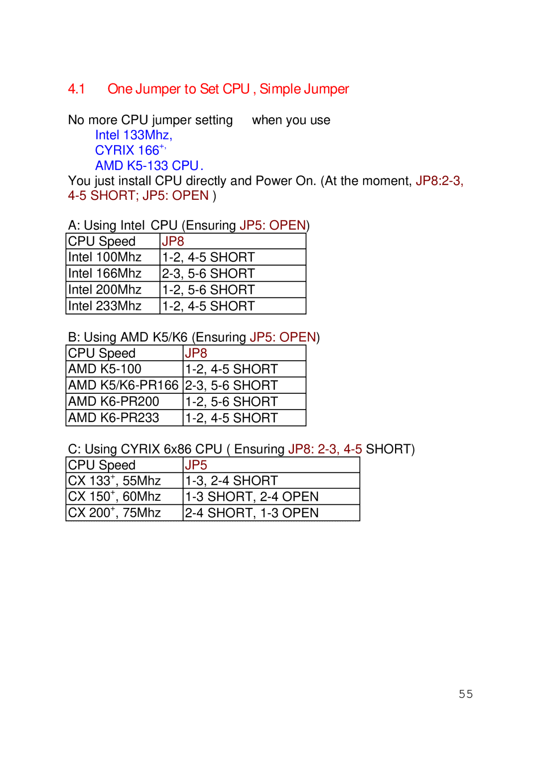 Intel 430TX user manual SHORT, 2-4 Open 