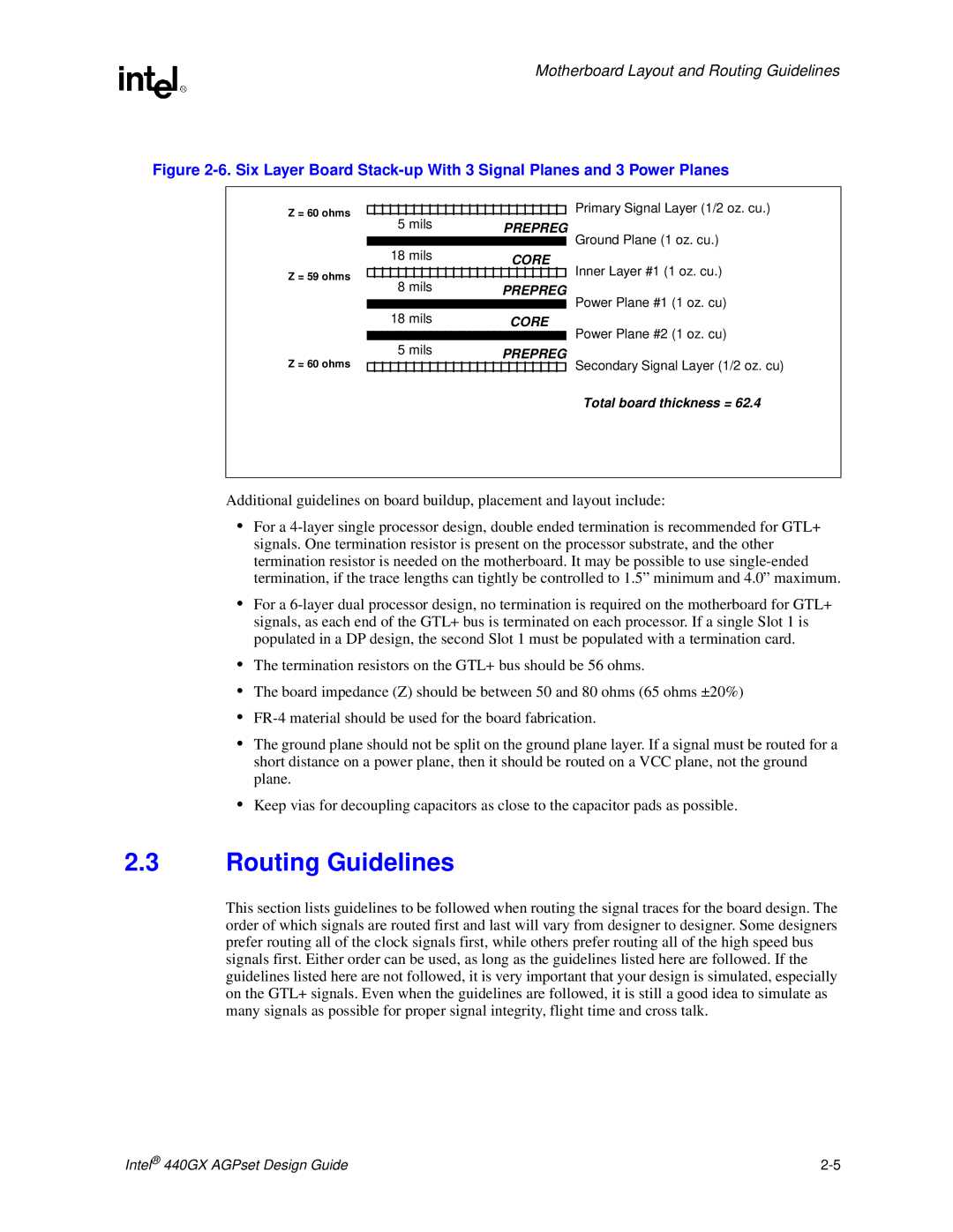 Intel 440GX manual Routing Guidelines 