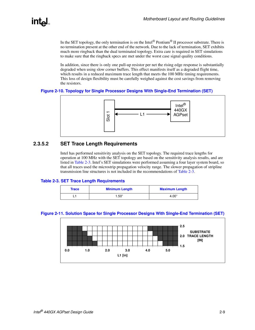 Intel 440GX manual SET Trace Length Requirements 