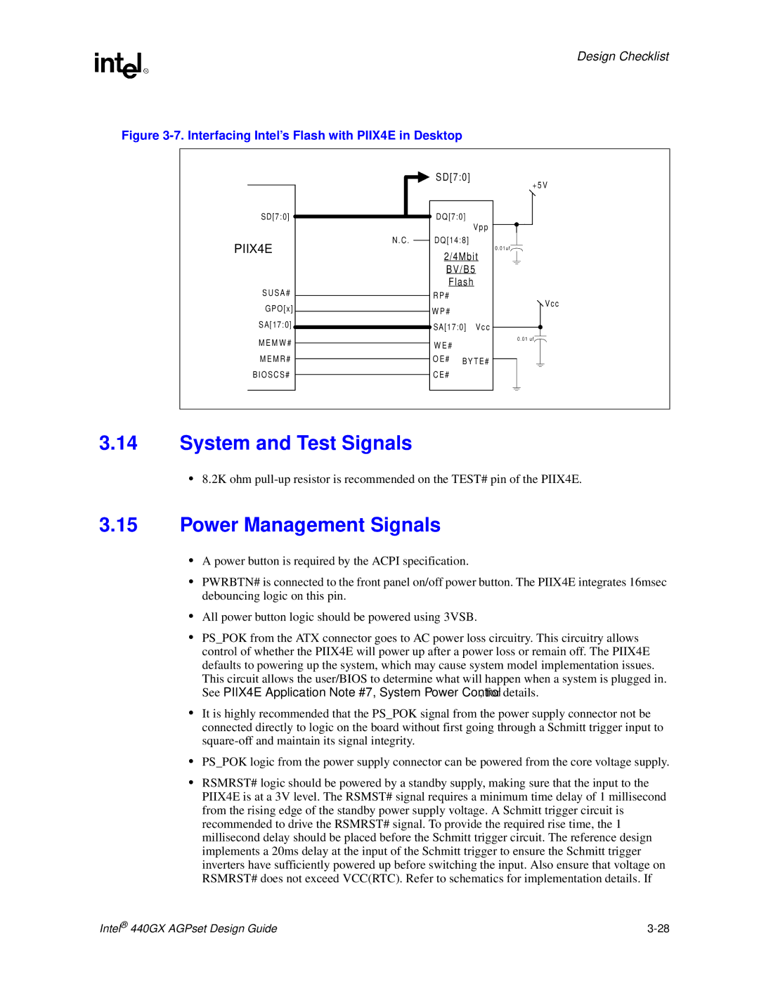 Intel 440GX manual System and Test Signals, Power Management Signals 