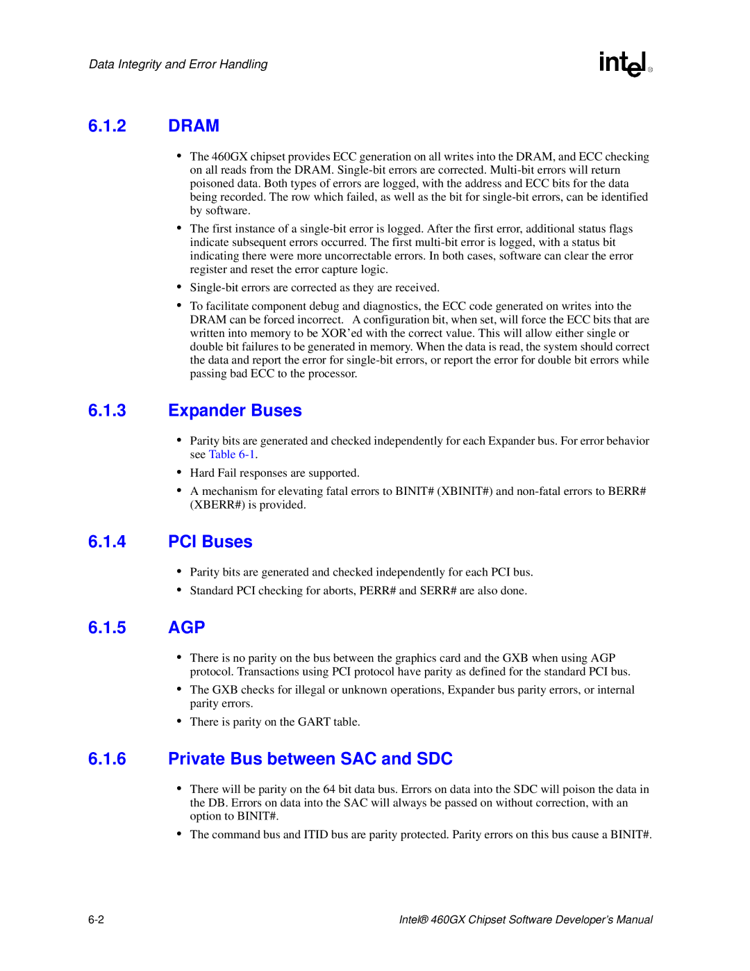 Intel 460GX manual Dram, Expander Buses, PCI Buses, 5 AGP, Private Bus between SAC and SDC 