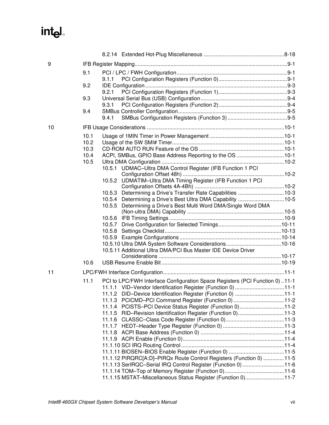 Intel 460GX manual 10-1 