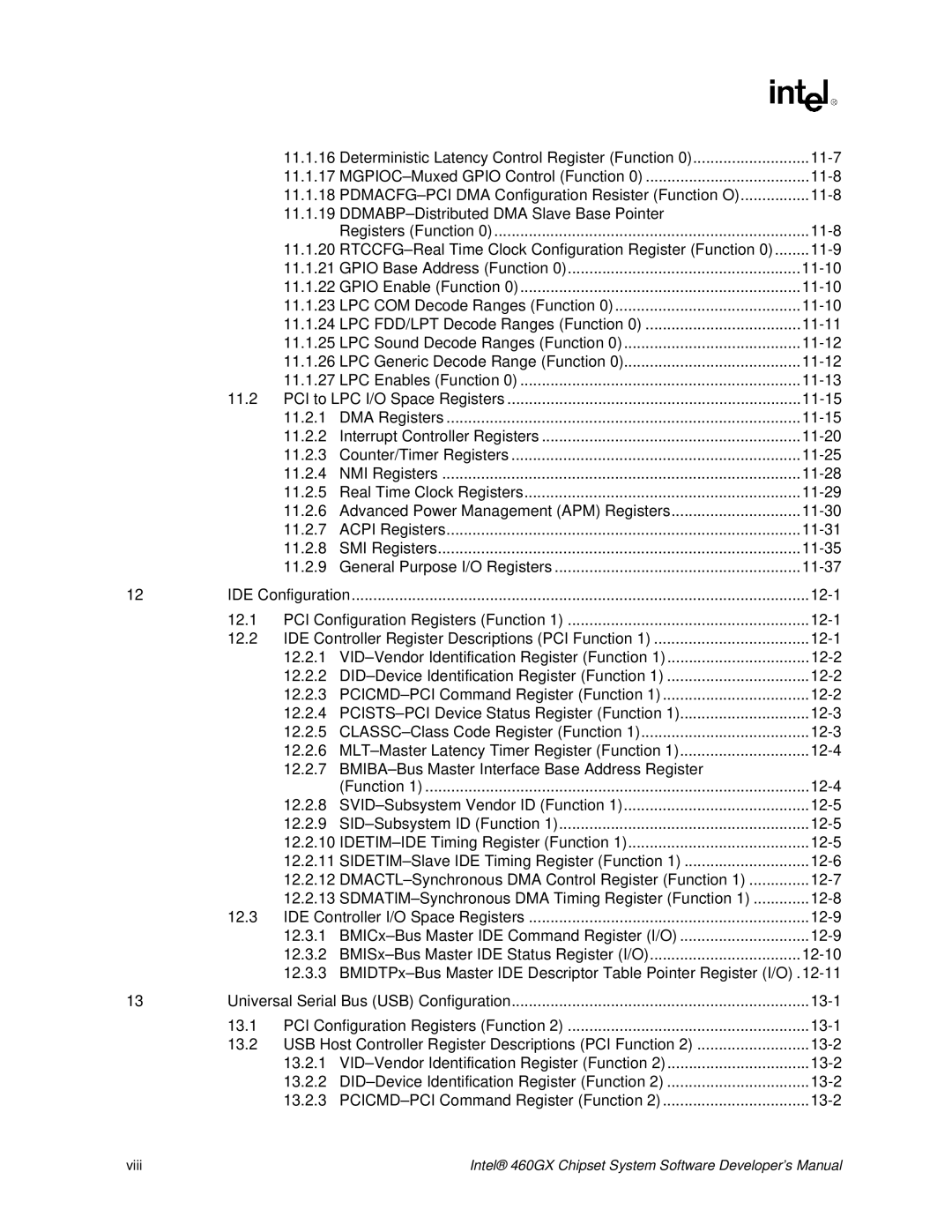 Intel 460GX manual 11-8 