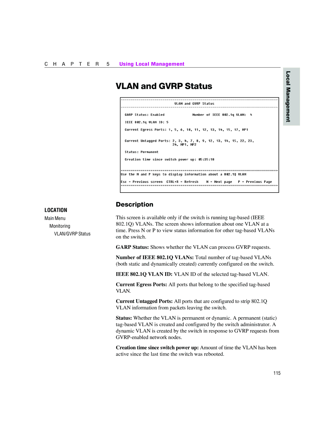 Intel 460T manual Vlan and Gvrp Status 