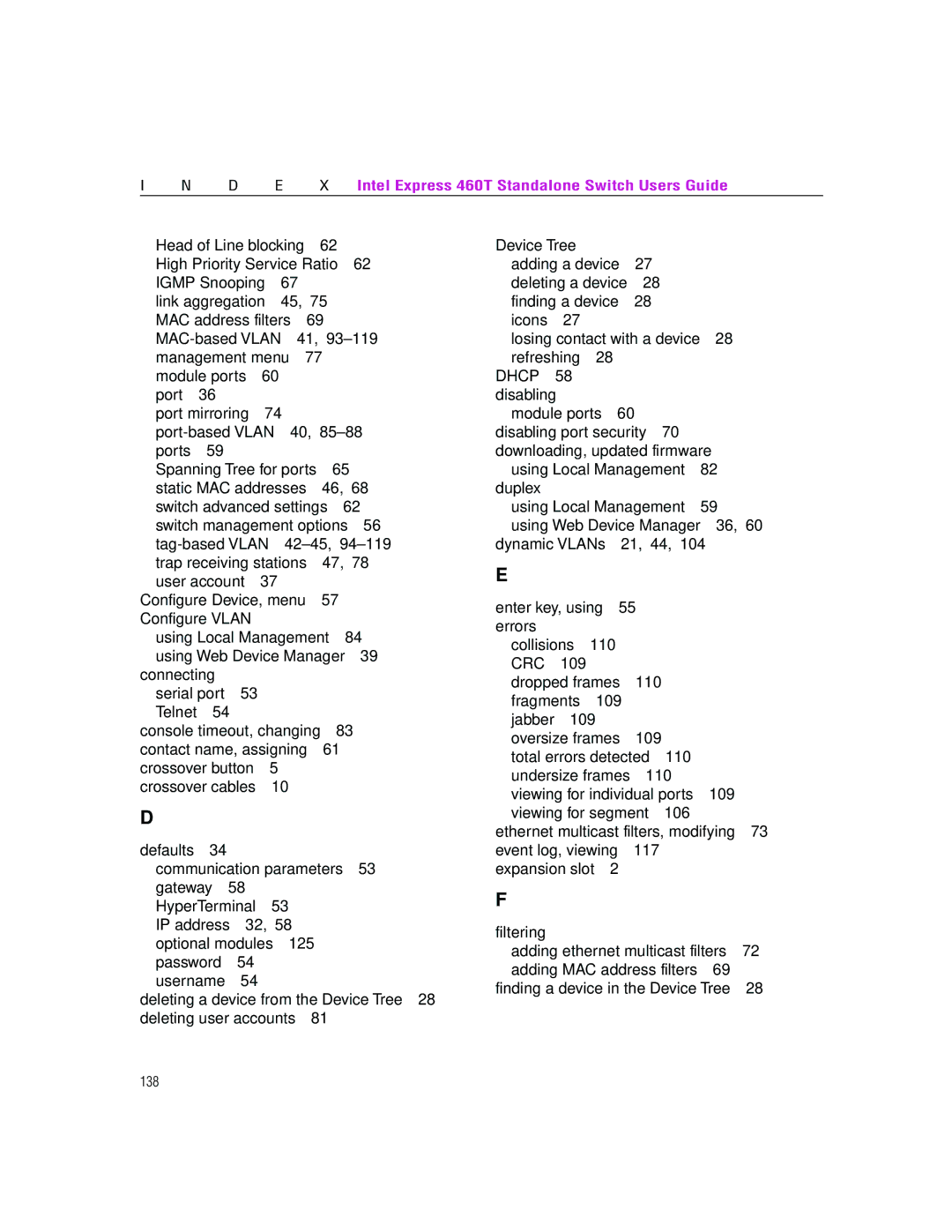 Intel 460T manual Dhcp 