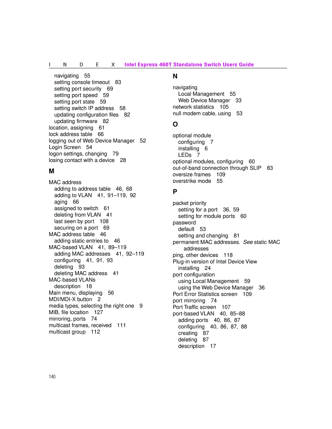 Intel 460T manual 140 