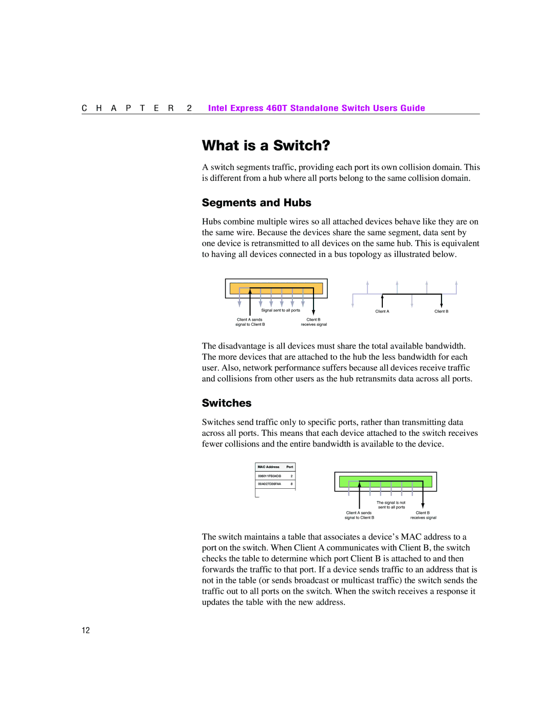 Intel 460T manual What is a Switch?, Segments and Hubs, Switches 