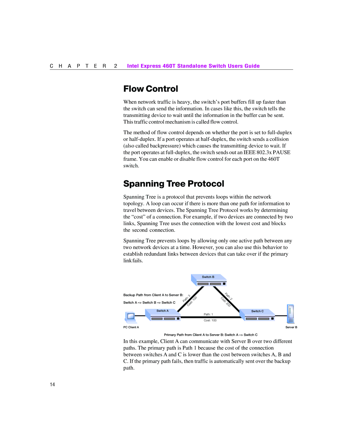 Intel 460T manual Flow Control, Spanning Tree Protocol 