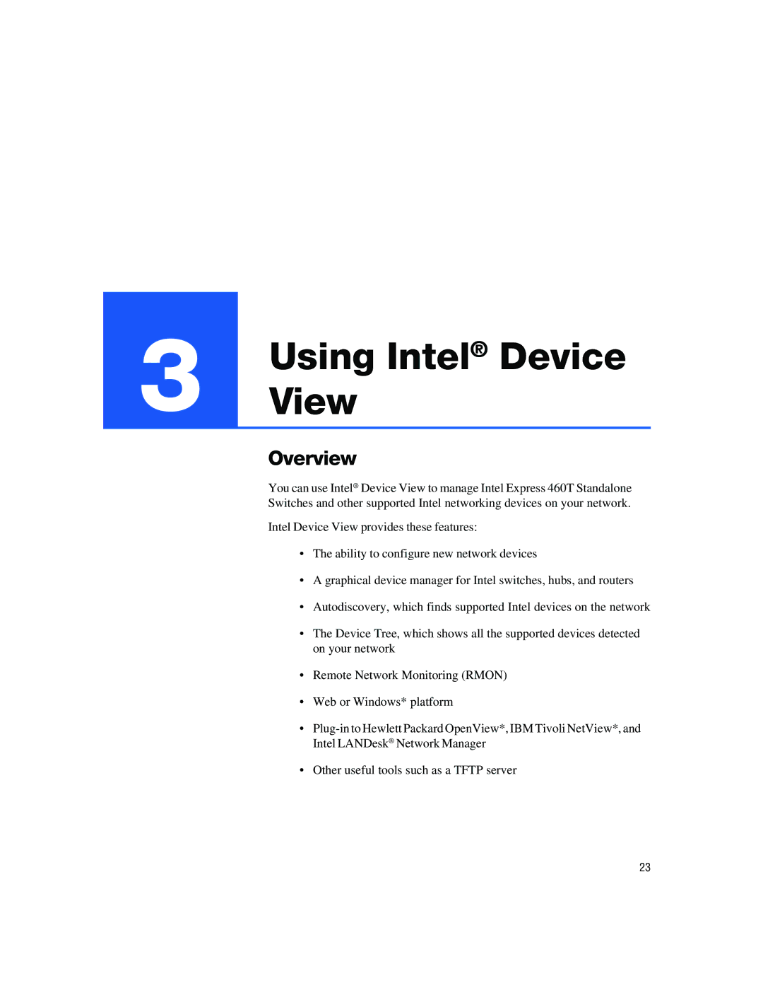 Intel 460T manual UsingView Intel Device 