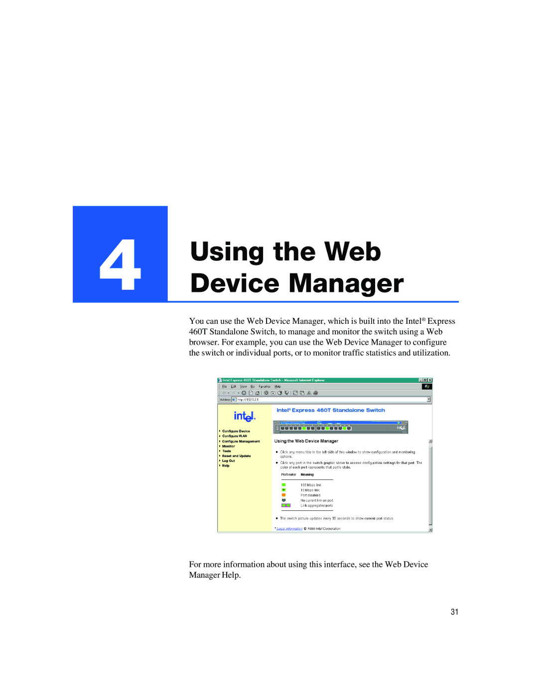 Intel 460T manual Using the Web 