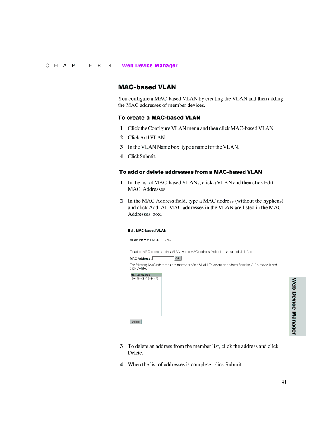 Intel 460T manual To create a MAC-based Vlan 