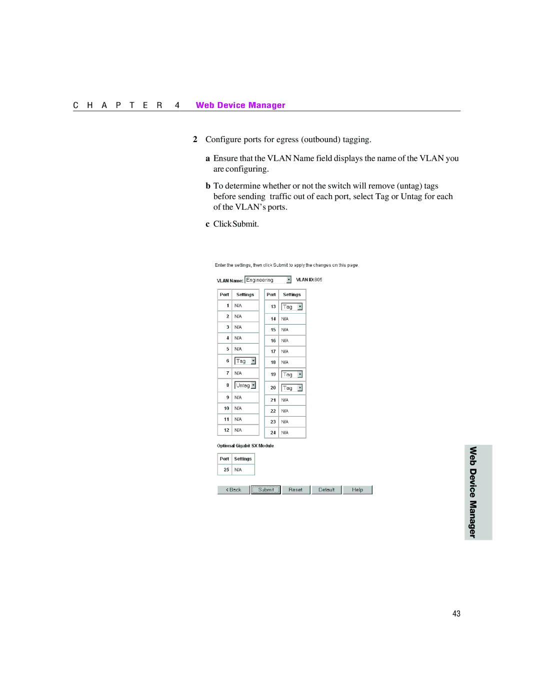 Intel 460T manual Web Device Manager 