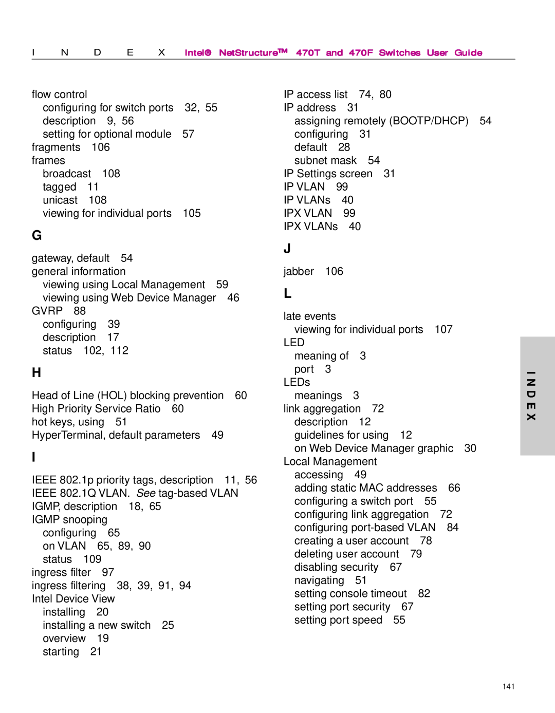 Intel 470 manual IP Vlan 