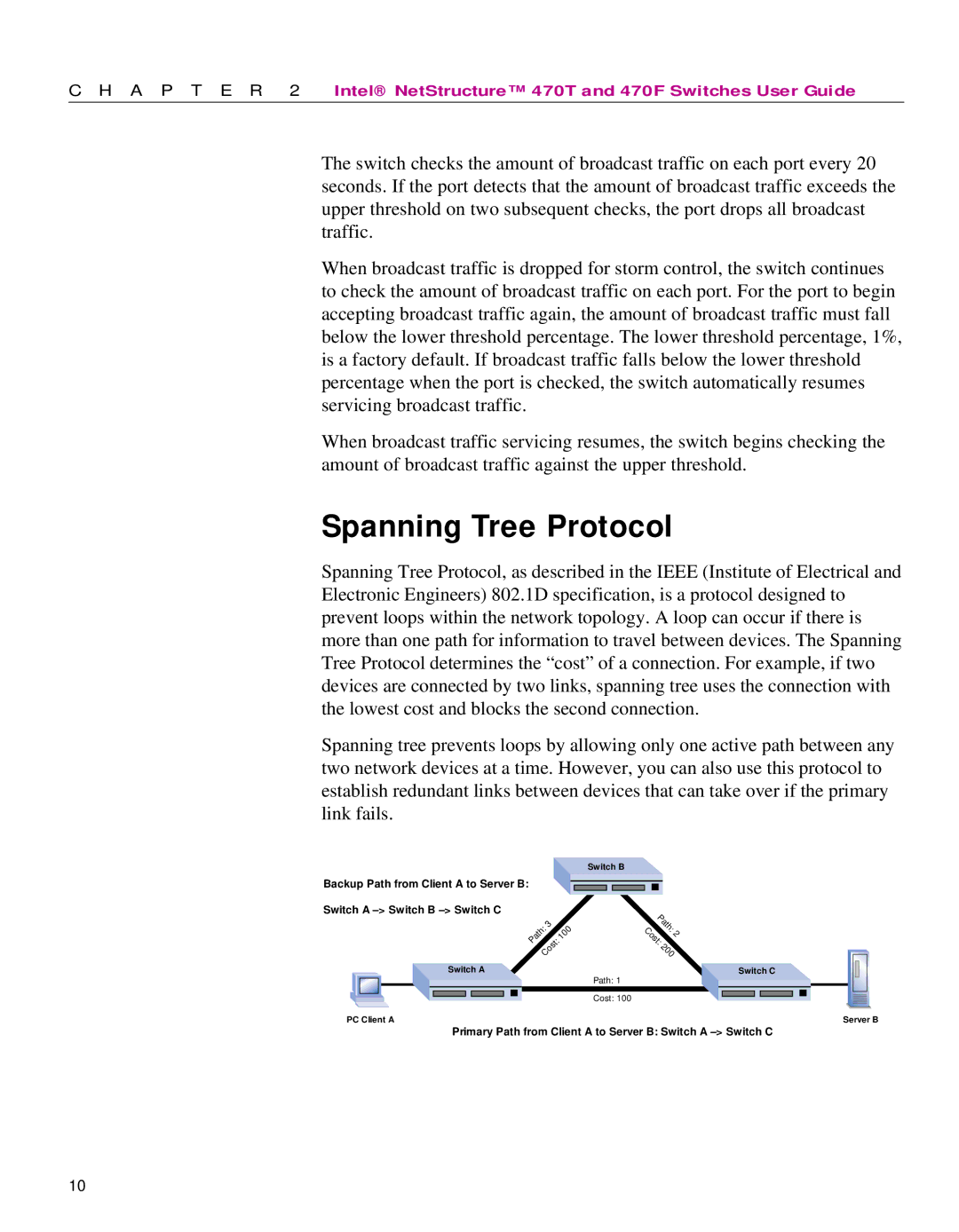 Intel 470 manual Spanning Tree Protocol 