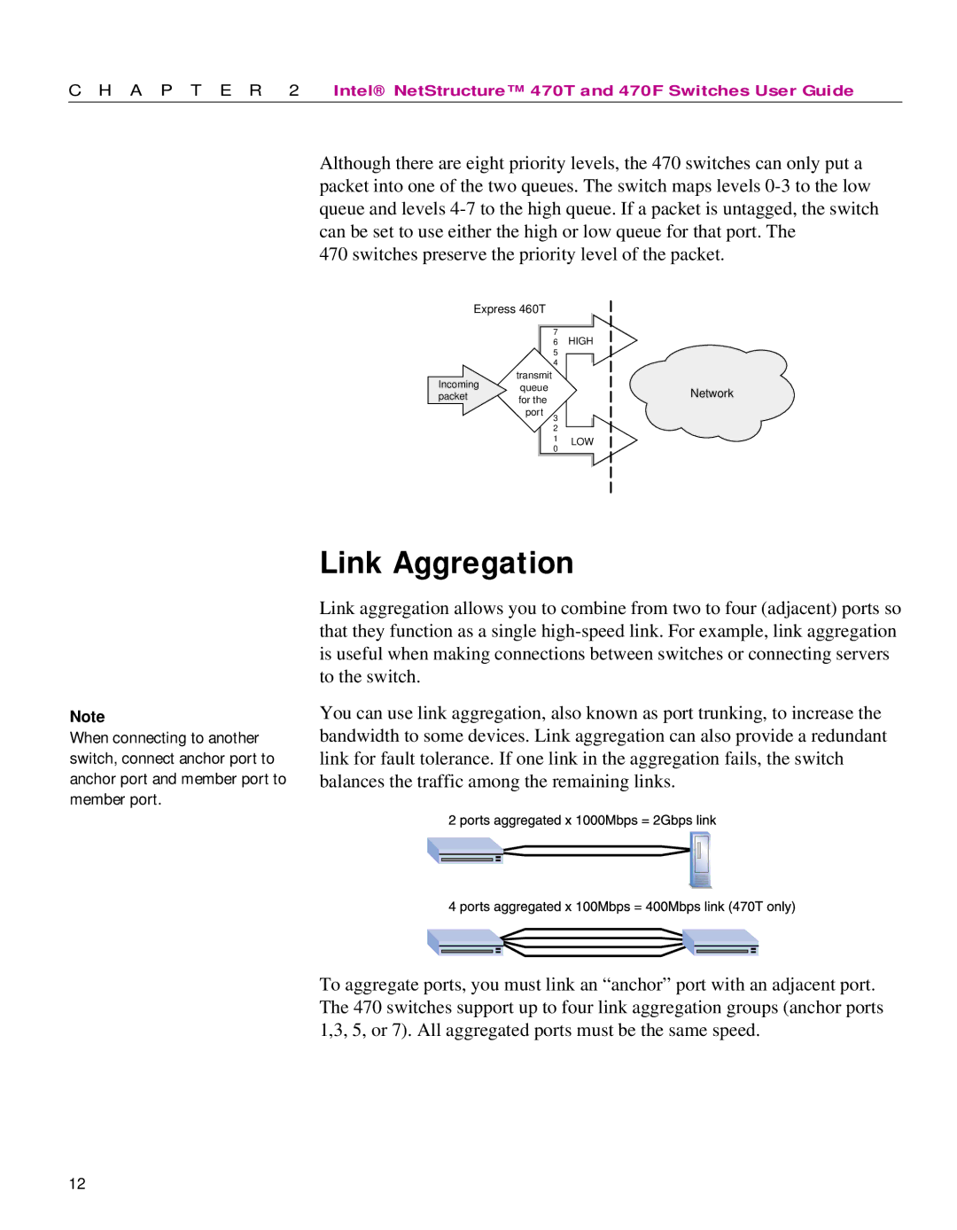 Intel 470 manual Link Aggregation 