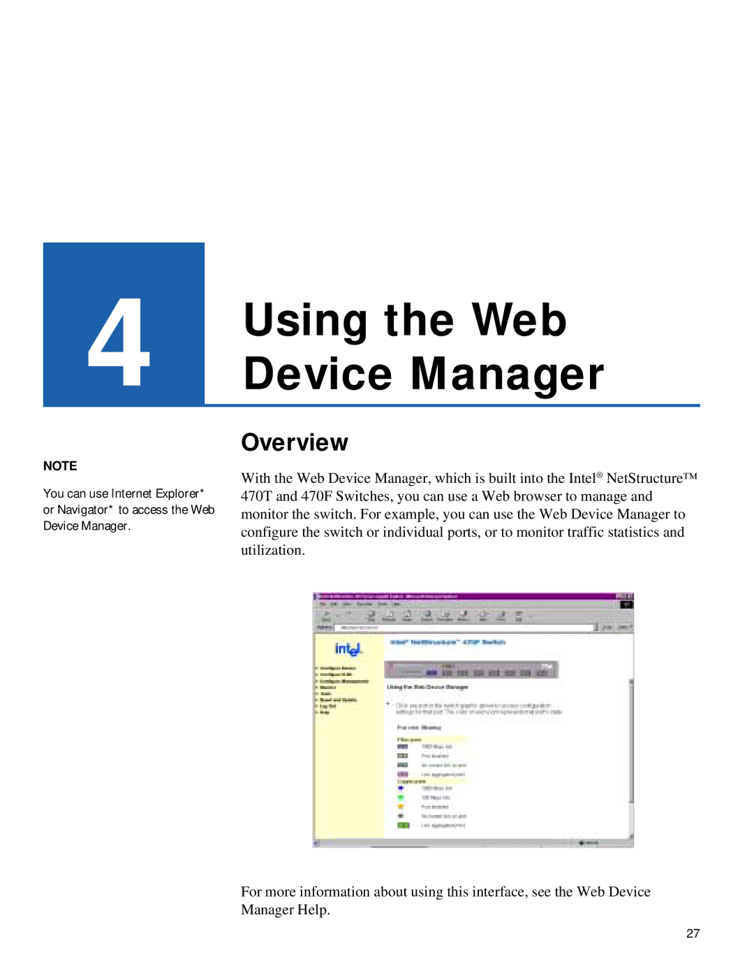 Intel 470 manual Using the Web 