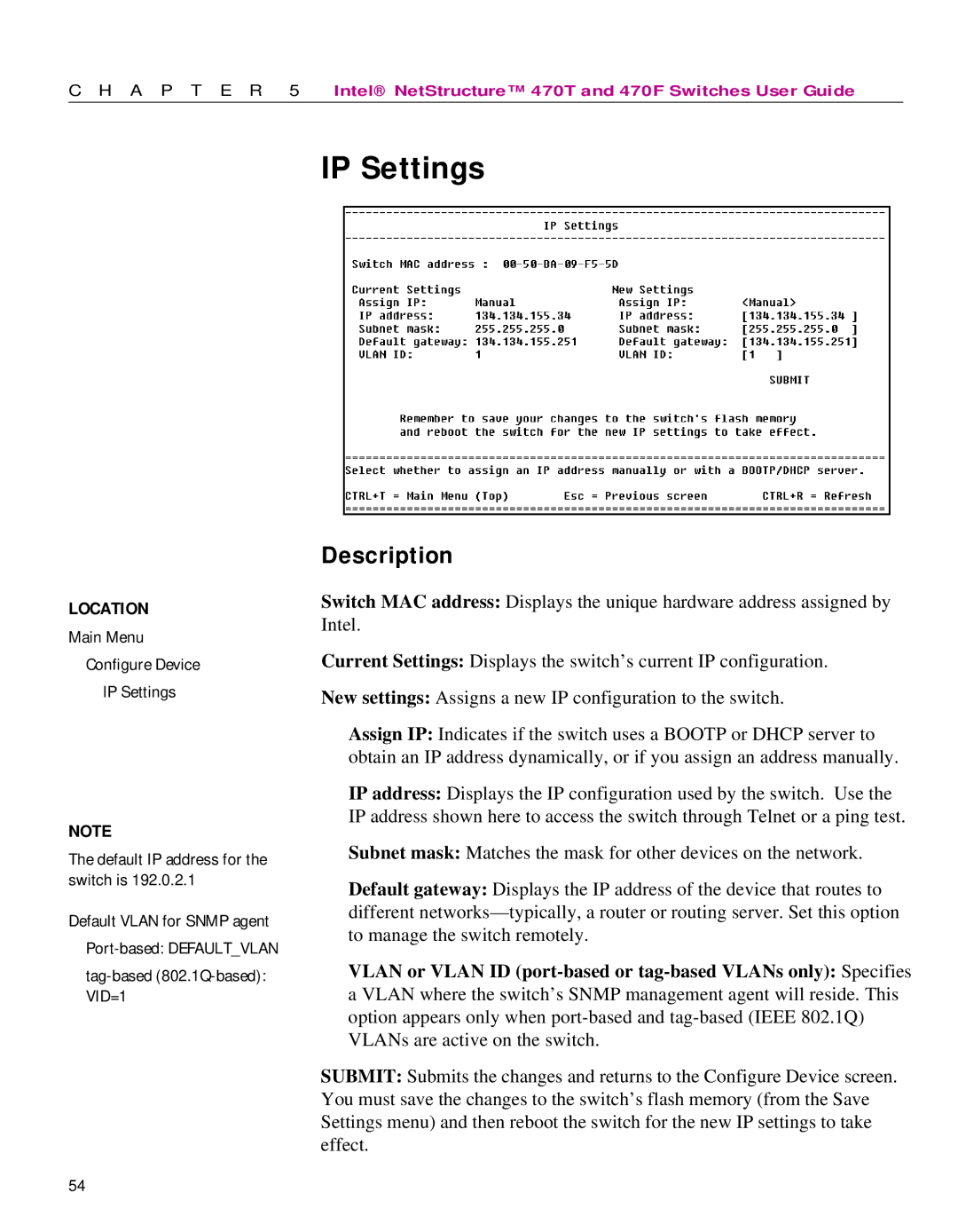 Intel 470 manual IP Settings 