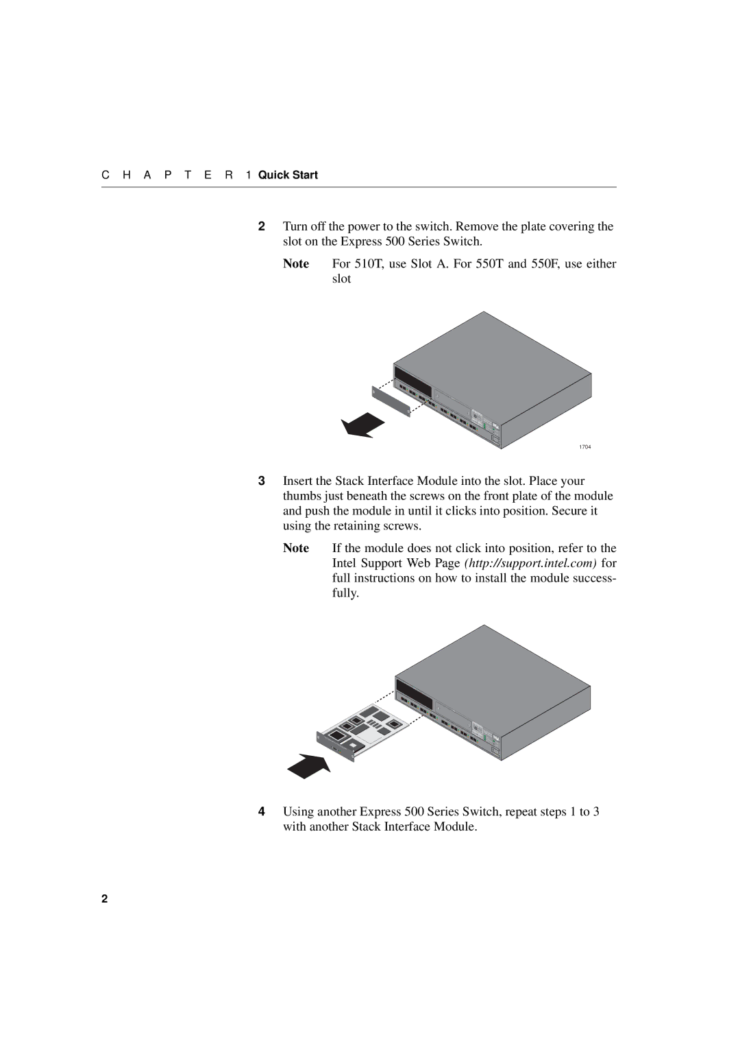 Intel 500 manual A P T E R 1 Quick Start 