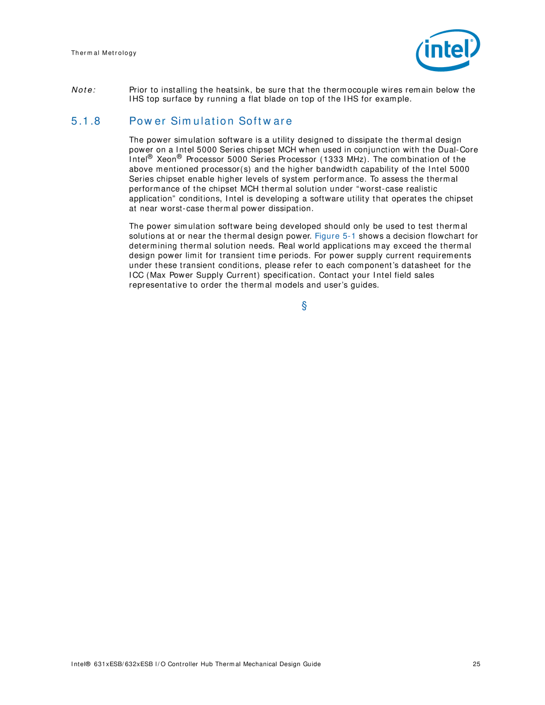 Intel 5000 manual Power Simulation Software 