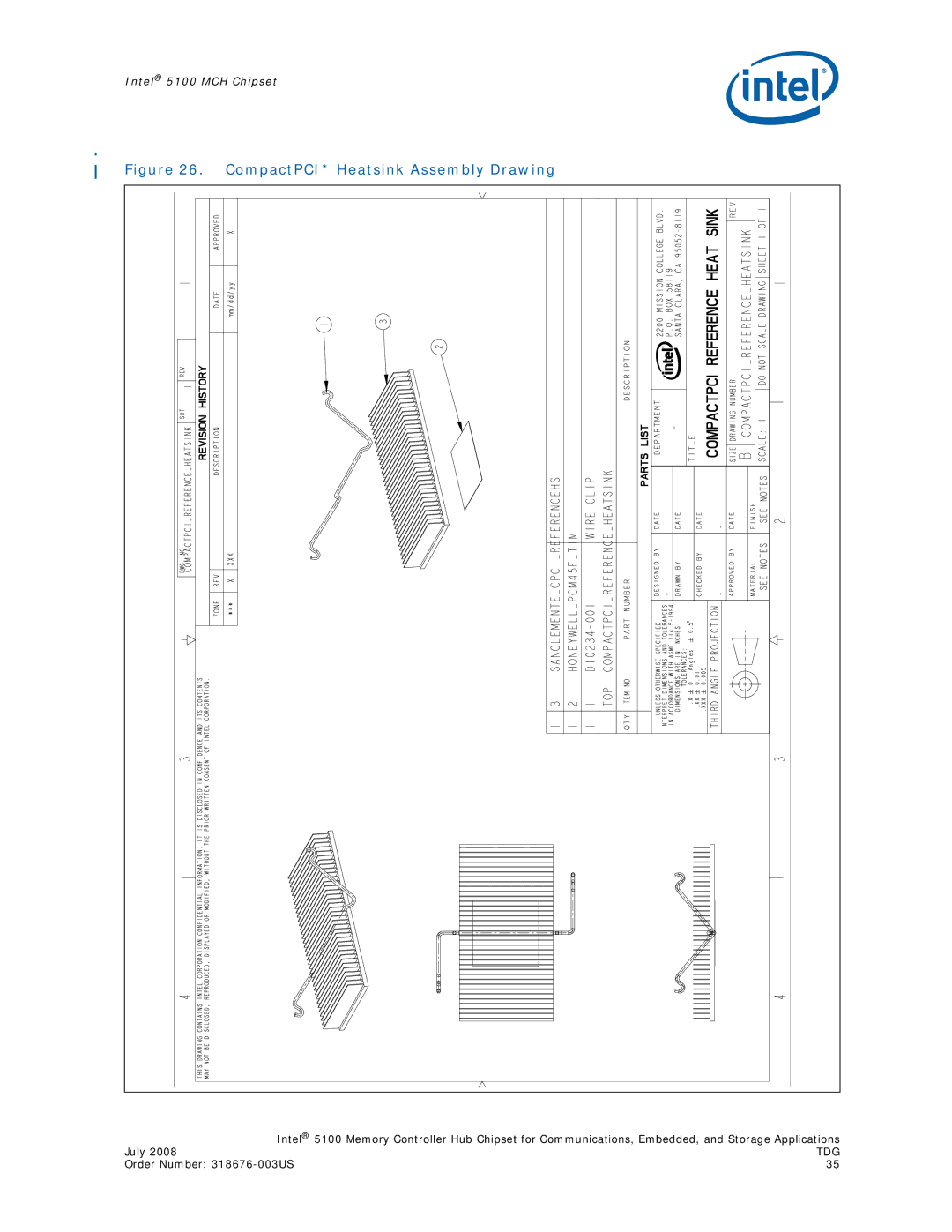 Intel 5100 manual CompactPCI* Heatsink Assembly Drawing 