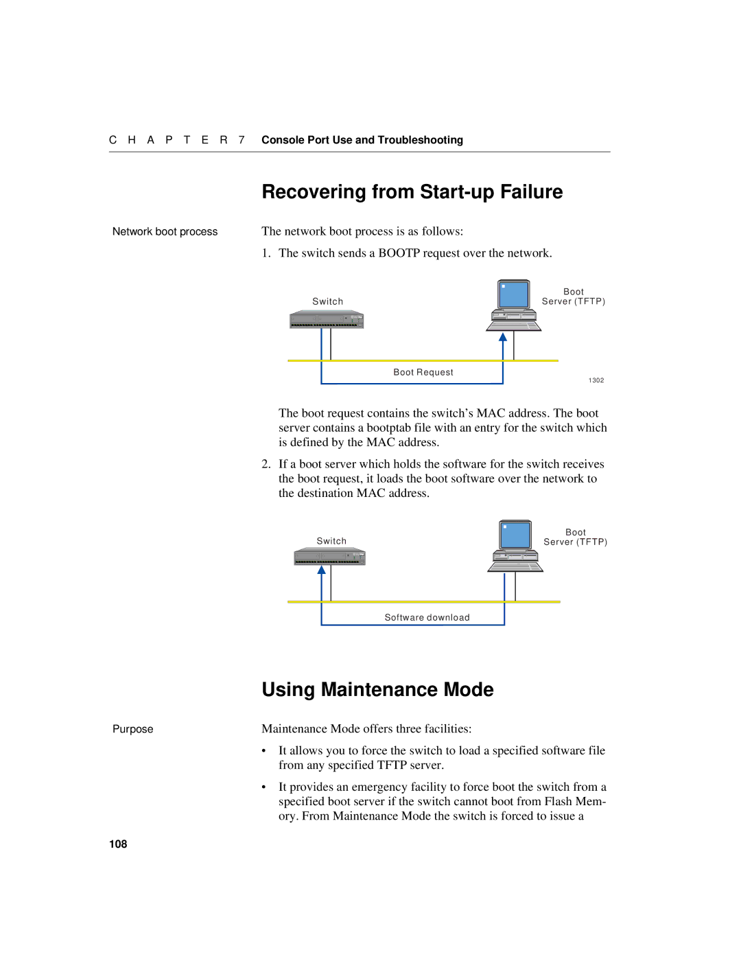 Intel 510T manual Recovering from Start-up Failure, Using Maintenance Mode, Maintenance Mode offers three facilities 