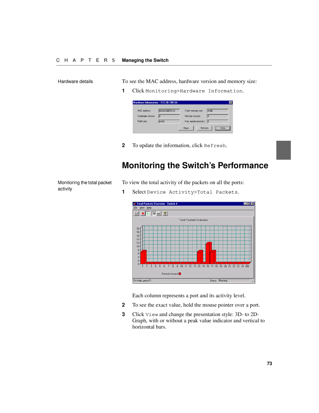 Intel 510T manual Monitoring the Switch’s Performance 