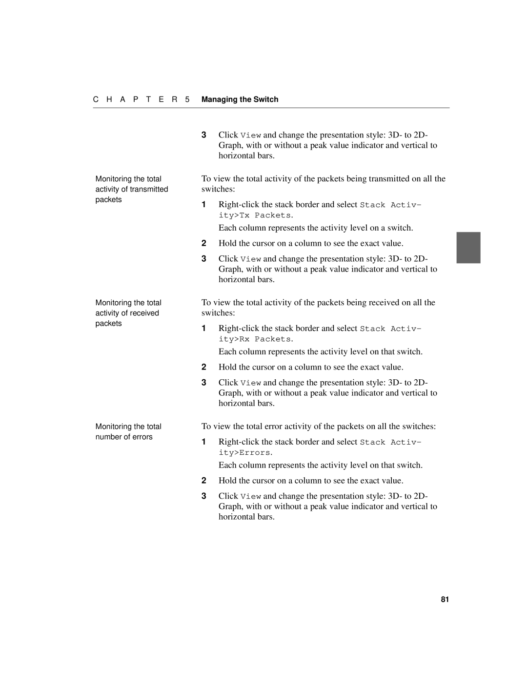 Intel 510T manual A P T E R 5 Managing the Switch 