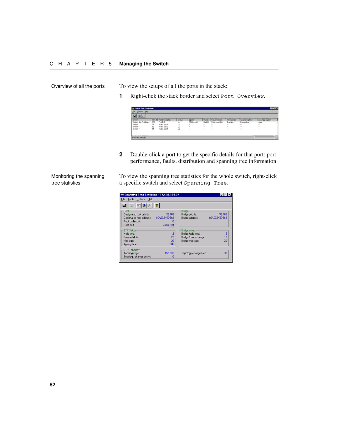 Intel 510T manual Specific switch and select Spanning Tree 