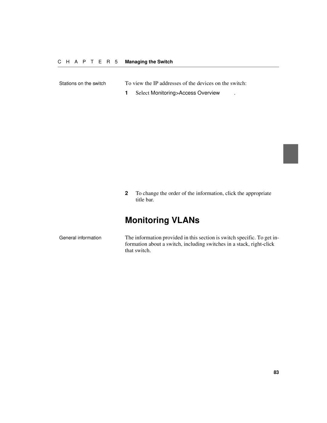 Intel 510T manual Monitoring VLANs, Title bar, That switch 