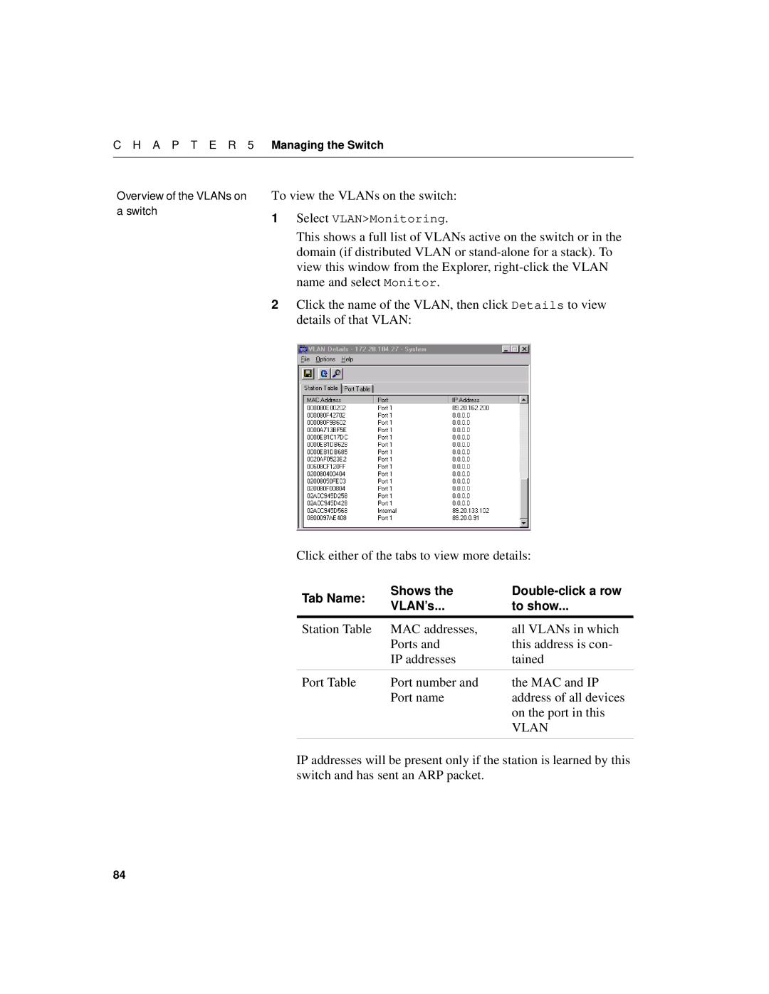 Intel 510T manual To view the VLANs on the switch 