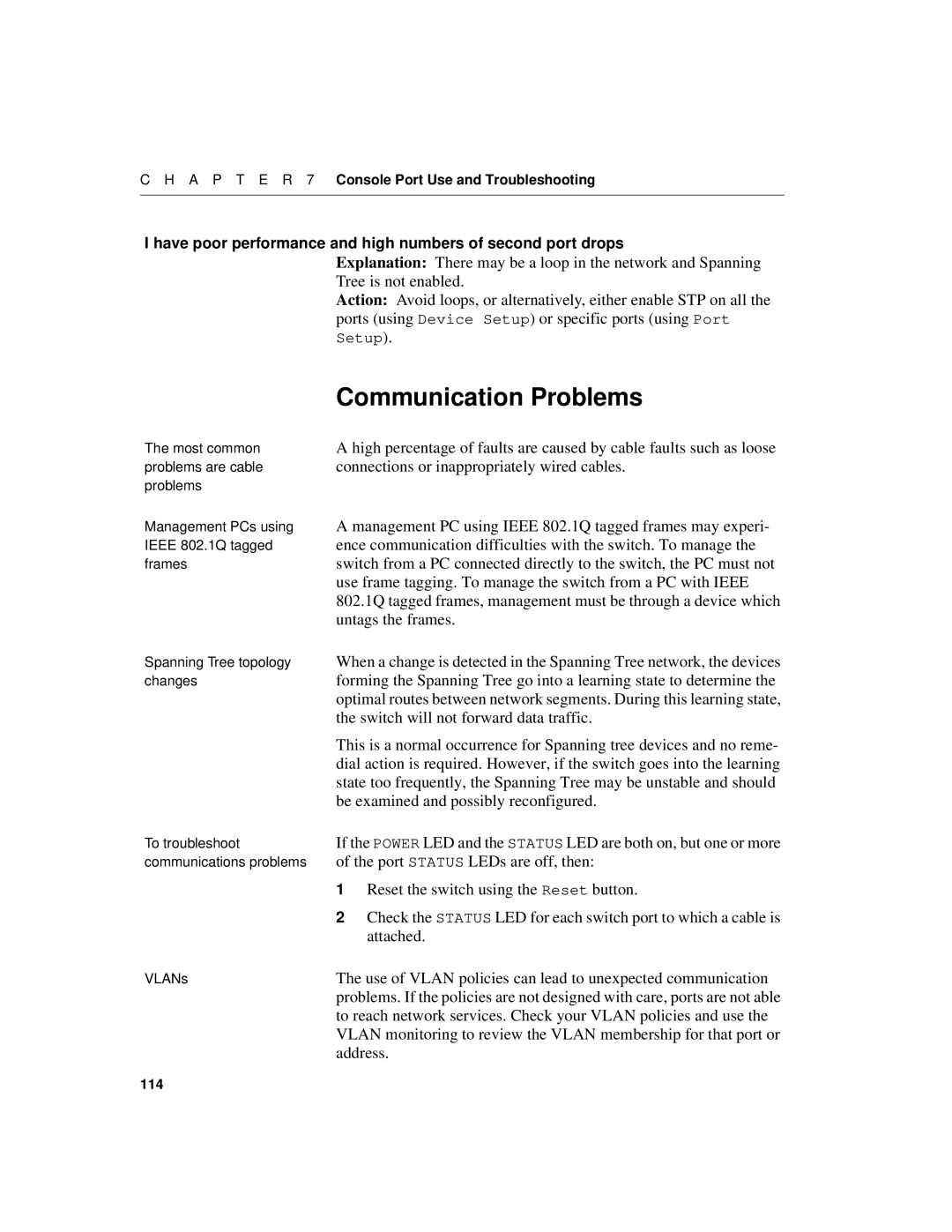 Intel 520T manual Communication Problems 