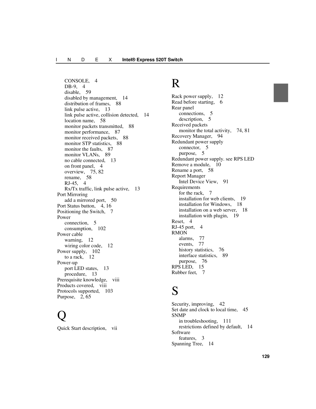 Intel 520T manual Rmon 