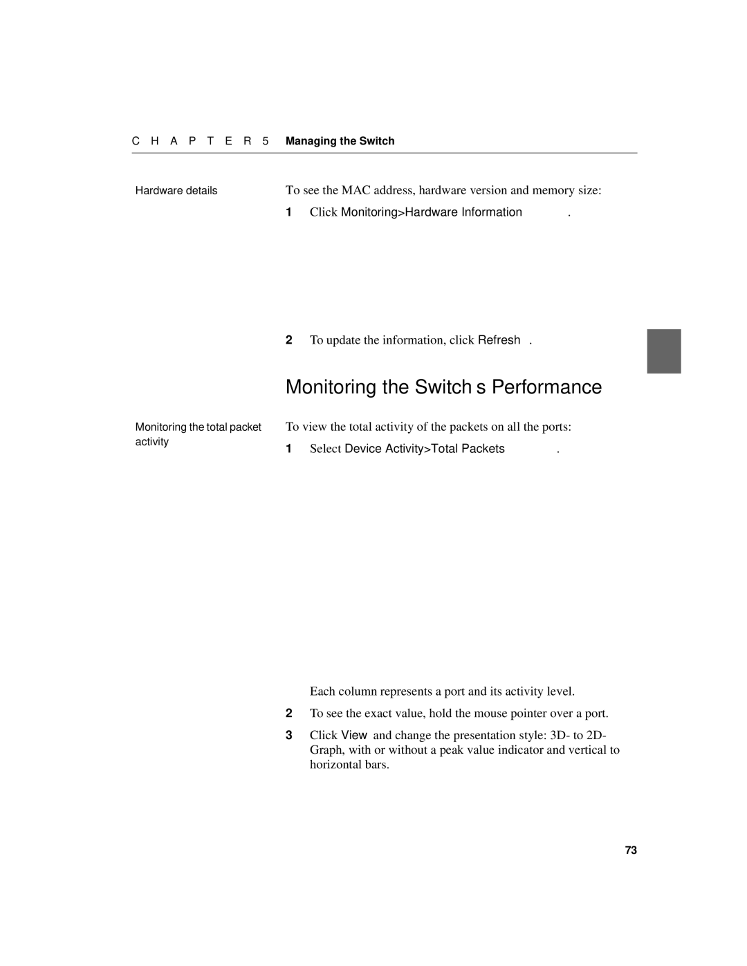 Intel 520T manual Monitoring the Switch’s Performance 