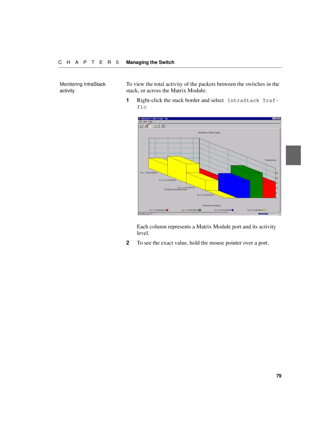 Intel 520T manual Stack, or across the Matrix Module, Right-click the stack border and select IntraStack Traf 