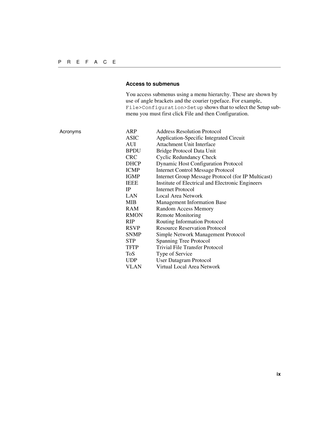 Intel 520T manual Address Resolution Protocol, Application-Specific Integrated Circuit, Attachment Unit Interface 