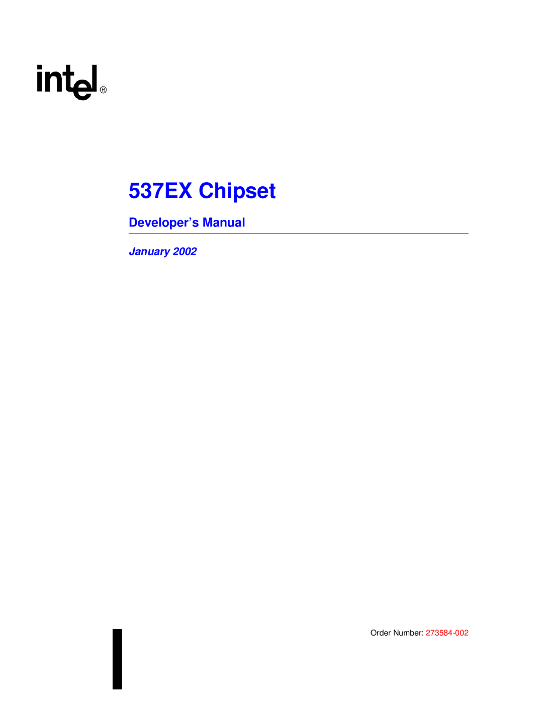 Intel manual 537EX Chipset, Developer’s Manual 