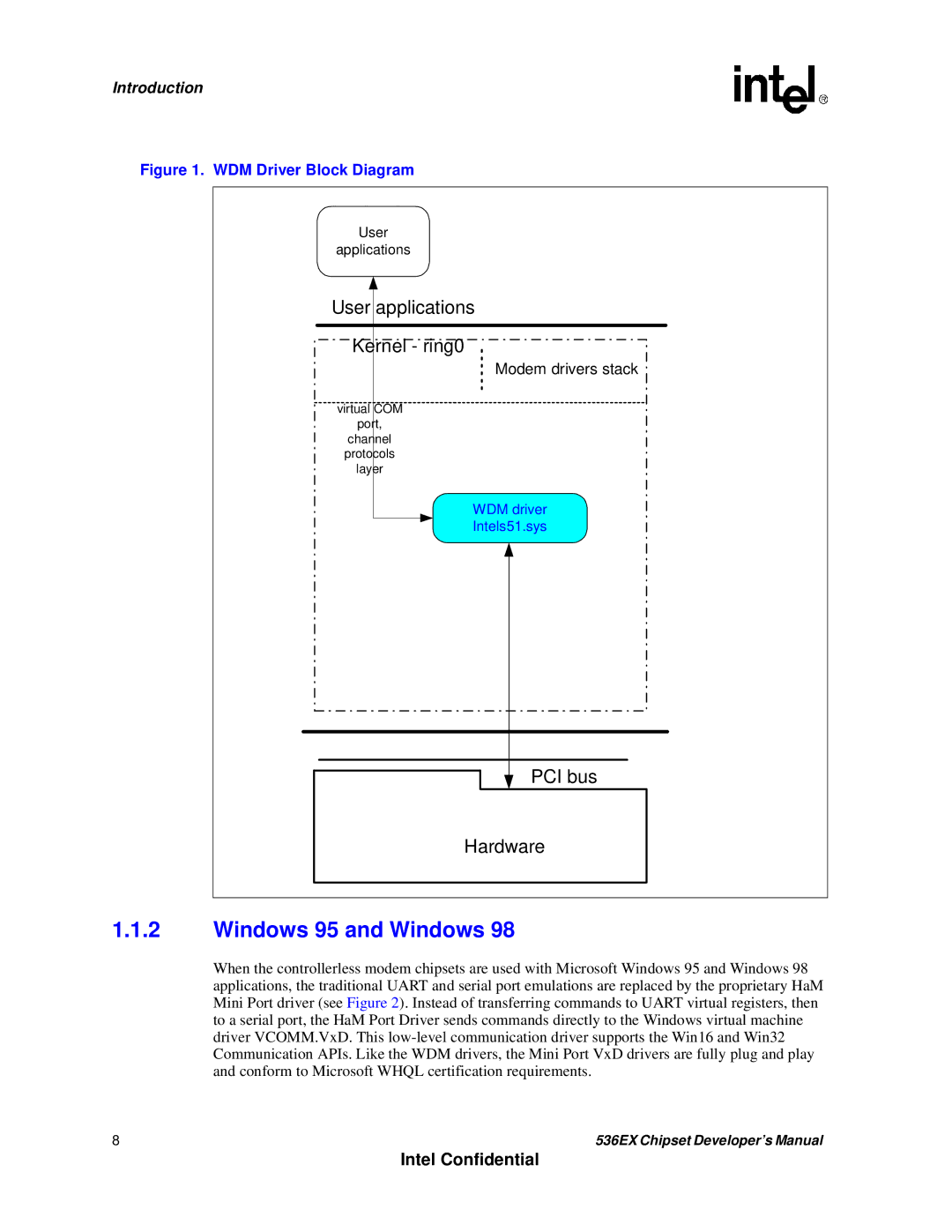 Intel 537EX manual Windows 95 and Windows 