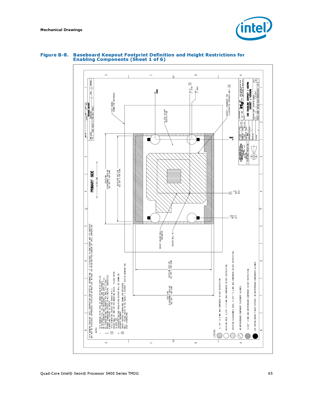 Intel 5400 Series manual Mechanical Drawings 