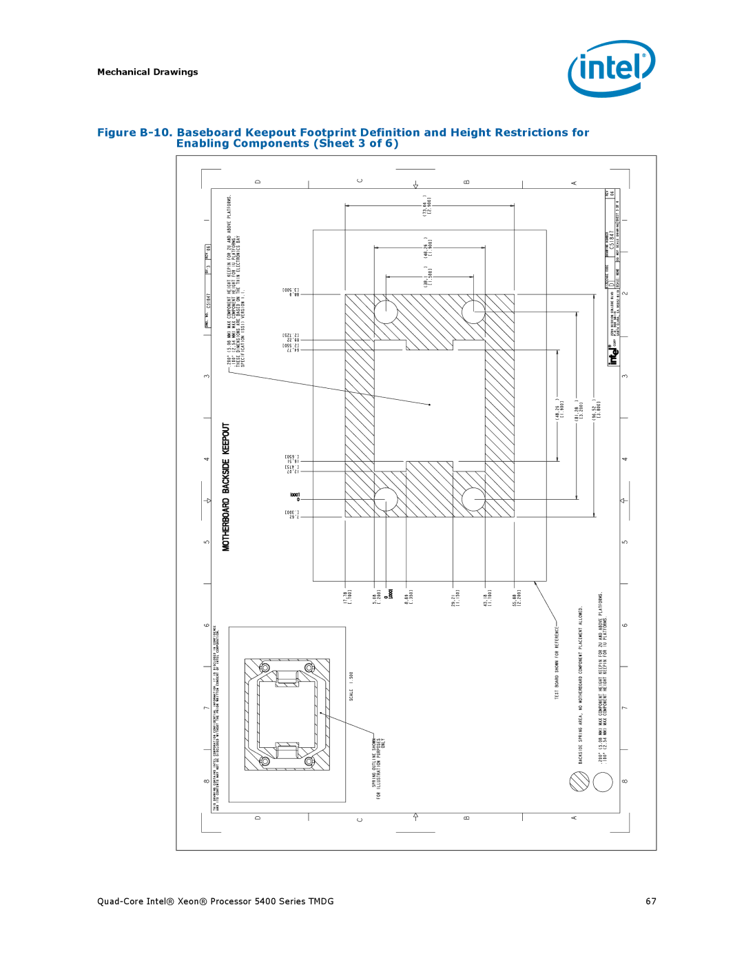 Intel 5400 Series manual Mechanical Drawings 