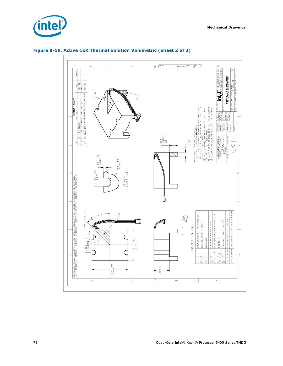 Intel 5400 Series manual Figure B-19. Active CEK Thermal Solution Volumetric Sheet 2 