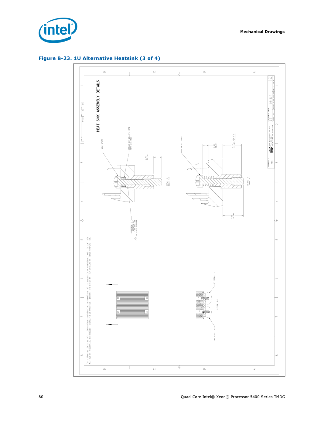 Intel 5400 Series manual Figure B-23 U Alternative Heatsink 3 