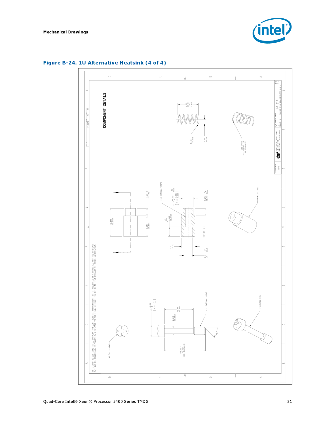 Intel 5400 Series manual Figure B-24 U Alternative Heatsink 4 