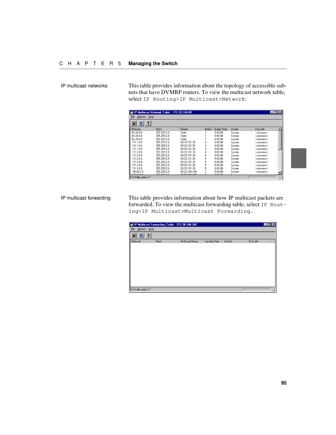 Intel 550F manual Select IP RoutingIP MulticastNetwork 