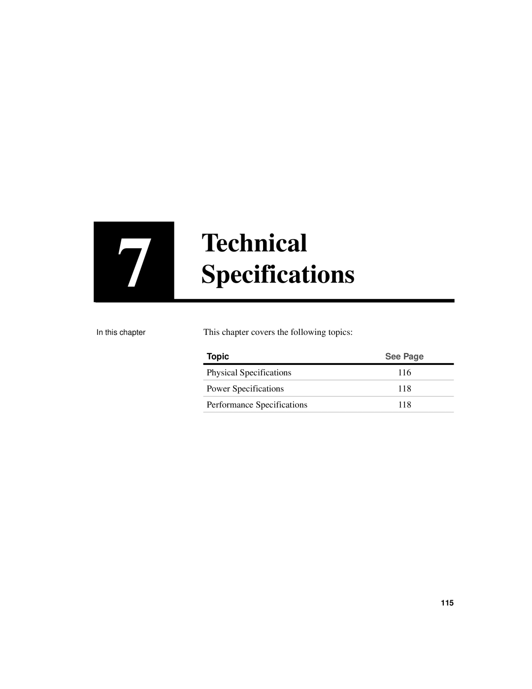 Intel 550F manual Technical Specifications, This chapter covers the following topics 