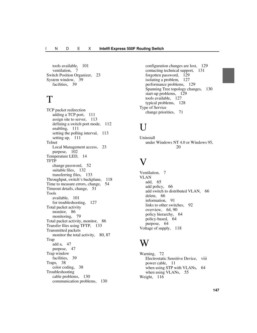 Intel 550F manual 113 112, 111 113, 132, 133 118 