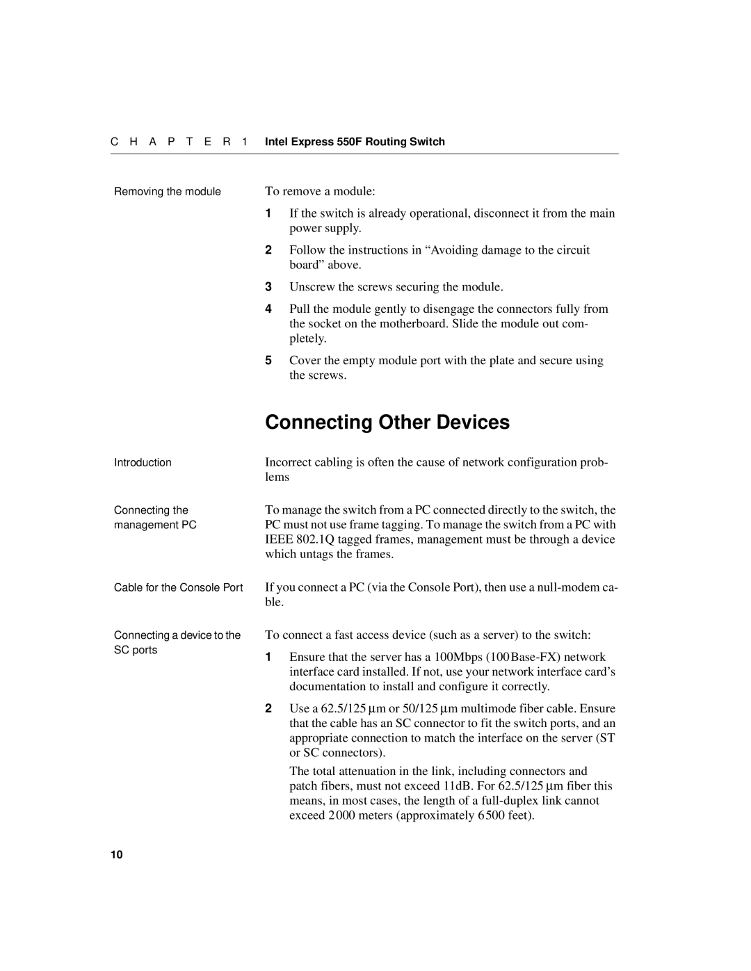 Intel 550F manual Connecting Other Devices 