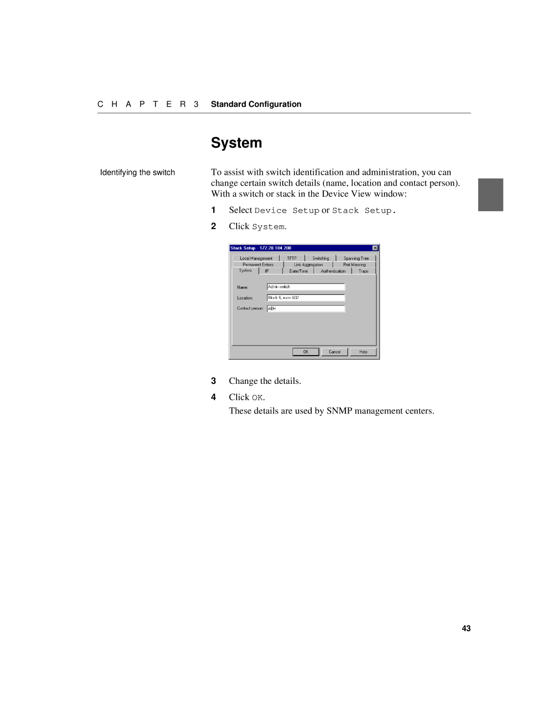 Intel 550F manual With a switch or stack in the Device View window, Click System 